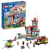 LEGO City Fire Caserma dei Pompieri, Set con Camion, Elicottero Giocattolo, Garage e 5 Minifigure, Giochi per Bambini e Bambine da 6 Anni in su, Idee Regalo di Compleanno 60320