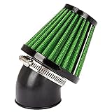 45-48 mm Filtro a Cono PSLER Dell aria Scooter Filtri Aria Moto Curva a 45 Gradi Attraverso Tubo Utilizzato universalmente per Motocross Pocket Bike(Verde)