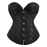 Jovono Donna Corsetti vintage Pizzo nero Bustiers Bustiers sexy con busto e vita addestrata (L)