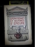 Apophtègmes et maximes d Epicure Bibliothèque Magna