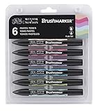 BRUSHMARKER PANTONE WINSOR&NEWTON (LETRASET TRIA FLEXMARKER) PENNARELLO DOPPIA PUNTA TWIN TIP (PUNTA SCALPELLO + PUNTA A PENNELLO) (BRUSH 6 - SET TONI PASTELLO)