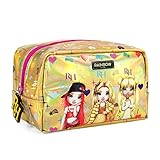 PERLETTI Porta Trucchi Rainbow High Sfondo Olografico Oro e Viola - Beauty Case Bambina con Stampa Ruby Sunny Poppy con Glitter - Trousse Bimba Ragazza Capiente Pratica per Viaggi Sport - 11x18x10 cm