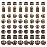 NBEADS Perline Europee in Lega da 80 pz 8 Stili, Perline Distanziatrici in Bronzo Tibetano Antico Charm con Catene A Foro Grande Perline per La Creazione di Gioielli Fai da Te, Foro: 5.5 mm