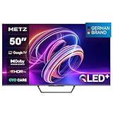 METZ Smart TV, MQD7500Z, 50" (126 cm), QLED, 4K UHD, HDR 10, Google TV, HDMI e USB, Sottile, Moderno, Nero