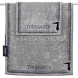 Coppia Asciugamani di Spugna Trussardi Home Frame-Grigio