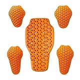 5 Pezzi Set Protezioni Moto Certificate Rimovibili, Paraschien(CE-1) Protezione Spalla e Gomito (CE-2), Alta Sicurezza, Unisex Adulto, Arancione (confezione da 5)