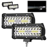 2 fari da lavoro a LED, 120 W, IP67, impermeabili, 12 V, 24 V, 6500 K, luce di lavoro per auto, SUV, camion, trattore o dispositivo pesante