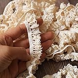 ToBeIT - Nastro di pizzo di cotone in stile vintage, decorativo, per il cucito artigianale, decorazione per matrimonio, scrapbooking, adatto come regalo (Beige/10m)