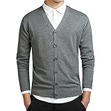 MANBOZIXi Cardigan da Uomo Maglieria Leggera, Grigio 2XL