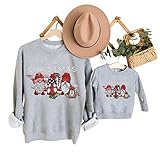 Felpe Famiglia di Natale Cotone Felpa Natalizia per Famiglia Felpa per Tutta la Famiglia con Stampa Natale Regalo di Natale Maglione Natalizi Casual Uomo Donna Christmas Set Pullover Natalizio Family