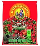 Bancale 5 Sacchi di Terriccio Gerani 20 Litri Coltivazione Piante Fiori