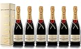 VINADDICT Set di 6 Champagne Moët & Chandon Brut Moët Imperial Con Astucci, 750 millilitri