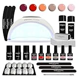 Kit Semipermanente Unghie Professionale • Set Completo 6 Colori • Primer Base Top Coat • Lampada LED e Accessori • Lunga tenuta • Vegan Cruelty Free • KIT SPHÈRE