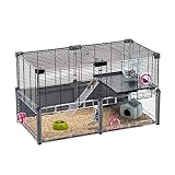 FERPLAST - Gabbia per criceti grande - Gabbia per topolini - Rete metallica - con accessori - Modulare - Multipla Hamster, 72,5 x 37,5 x h 42 CM