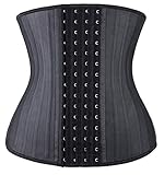 YIANNA Corsetto Donna Stringivita Modellante Dimagrante Pancera Contenitiva Pancia Piatta Latex Waist Trainer Bustino Contenitivo Body Shaper Nero S 11787