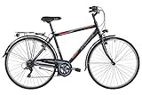 Legnano Portofino, City Bike Uomo, Nero Matt o Grigio o Rosso, 50