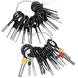 41 PCS Strumenti di Rimozione Terminale, Connettore per Auto Elettrico, Pins Rimozione Cablaggio Terminale con Portachiavi, Connettore a Crimpare Indietro Ago Rimuovi Kit per Auto (41 PCS)