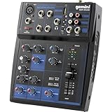 Gemini Sound GEM-05USB - Audio Mixer Analogico a 5 Canali Compact 5 Channel Incluso un Canale MIC a Basso Rumore, 2 Band EQ, Riproduzione USB da Dispositivi USB e Streaming Bluetooth