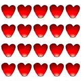 Confezione da 20 Lanterne Cinesi a Forma di Cuore, Ecologiche, Biodegradabili, Resistenti, per Matrimoni, Compleanni,Capodanno e Tutte le Celebrazioni-Rosso