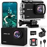 TIMNUT 4K 60FPS Action Cam, 40M Fotocamera Subacquea con scheda SD da 64 GB, 48MP HD WIFI Videocamera con Telecomando,EIS Telecamera Sott acqua,Mic Esterno,2x1350mAh Batterie e Accessori di Montagg