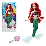 Disney Store bambola ufficiale classica Ariel, La Sirenetta, 29 cm, include spazzola con dettagli modellati, posizionabile, principessa subacquea in abito scintillante, per bimbi dai 3 anni in su