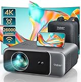 【Auto Focus/Keystone】Proiettore 4K Supporta, 26000 LM Proiettore WiFi 6 Bluetooth 5.2, YABER V9 Proiettore Portatile 1080P Nativo Full HD, Videoproiettore 4k Home Cinema per Smartphone/TV Stick/PS5