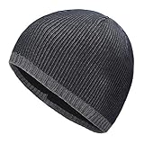 ZLYC Uomo Inverno Berretti con Fodera in Pile Beanie(Grigio)