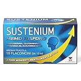 Sustenium Memo Fosforo - Integratore alimentare a base di Fosfoserina, Glutammina, Vitamina B6 ed Eleuterococco. Energia per la mente. Confezione da 10 flaconcini (10ml)