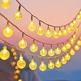SUWITU Catena luminosa a 40 LED, a batteria, con sfere di cristallo, con telecomando, 10 modalità, impermeabile, per esterni, albero di Natale, camera, feste, giardino, decorazione