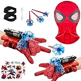 Launcher Glove, Spiderm Guanti per Bambino, Spider Launcher Guanto con con Spiderm Maschera, Guanti Launcher per Giochi, Spider Web Launcher Toy, Cosplay Giocattoli da Polso Se (A)