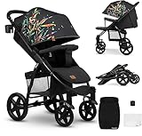 Lionelo Annet Buggy - Passeggino pieghevole fino a 22 kg con funzione reclinabile, con accessori, ruote in schiuma EVA, zanzariera, copri-piedi, portabevande