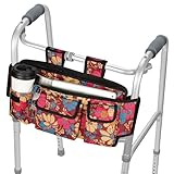 supregear Walker Bag, Borsa da Viaggio Pieghevole per Organizer con Cesto Pieghevole di Alta qualità per Qualsiasi Walker Style Rollator e Sedia a Rotelle (Floreale)