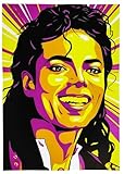 KUSTOM ART Poster Decorativo da Parete Serie Star Internazionali Michael Jackson, Stampa Artistica su Carta Patinata 42x30 cm Senza Cornice