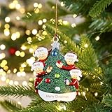 Jeweidea Addobbi Albero di Natale Personalizzato con Nome Decorazioni Albero di Natale Ciondolo Famiglia 2024 Regali di Natale per Casa, Camino, Interno (A-Nomi 4)