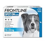 FRONTLINE Spot On, 4 Pipette, Cane Taglia M (10 - 20 Kg), Antiparassitario per Cani e Cuccioli di Lunga Durata, Protegge da Zecche, Pulci e Pidocchi, Antipulci In Confezione da 4 Pipette