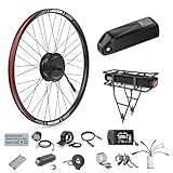 BAFANG 500W 48V Motore Anteriore per Kit Conversione Bici Elettrica con Batteria Opzionale e Display LCD, Ruota da 26" 28" 700C Set Motore del Mozzo - Versione Freno a Disco, E-bike Kit con OLD 100MM