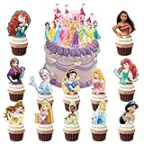 FaNaer Principessa Cake Topper 25 Pezzi Topper Torta Compleanno, Decorazione Torta Principesse, Decorazioni per Torta e Cupcake Set, Set Topper Torta Adatte per Feste di Compleanno, Baby Shower