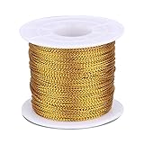 G2PLUS 100M Filo d oro Spago Dorato 1MM Corda per Gioielli Filo di Spago Natalizio per la Creazione di Gioielli Regalo o Ornamenti per Alberi di Natale