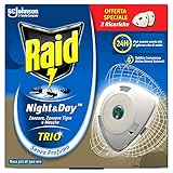 Raid Night & Day Trio Antizanzare con Sabbia Compressa, Confezione da 2 Pezzi