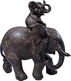 Kare Design Figura Decorativa Elefante Dumbo Uno, Marrone, Stile Esotico Giungla, Simbolo Famiglia, idea regalo, 19x18x9cm (A/P/L)