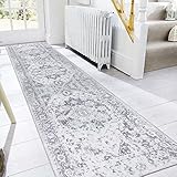 Famibay Tappeto runner per corridoio, antiscivolo, 60 x 300 cm, extra lungo, grigio, lavabile, per corridoio, ingresso, soggiorno, camera da letto, lavanderia