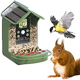 EASYPIX BirdyCam - Mangiatoia con macchina fotografica, energia solare, foto e video HD di uccelli, mangiatoia per giardino