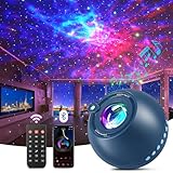 Proiettore Stelle Soffitto RGB 3D Planetario Proiettore Bluetooth Musicale Proiettore Soffitto 15 Rumore Bianco Proiettore Galassia Telecomando/Timer/360°, Proiettore Stelle Soffitto Bambini Adulti