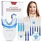 Kit Gel Sbiancante per Denti, Bledras Sbiancante Dentale Professionale, con 12 Gel Sbiancanti, 3 Gel Lenitivi, 15 Minuti di Sbiancamento dei Denti, Facile da Usare a Casa