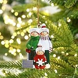 lorajewel Palline di Natale Personalizzate Ciondolo di Natale Personalizzato con 2/3/4/5/6/7/8 Nomi di Famiglia Decorazioni Natale 2023 Decorazione per Albero di Natale Appeso (3 Name, A)