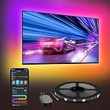 Govee TV LED Backlight, Intelligenti RGBIC da 2,4M per TV da 40-50 pollici, Striscia LED Intelligente con Controllo Bluetooth e Wi-Fi, Funziona con Alexa e Google Assistant, Sincronizzazione Musicale