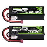 OVONIC 2s Batteria Lipo 6200mAh 50C 7.4V batteria Lipo con Deans Plug HardCase per RC Evader BX Auto RC Camion RC Truggy RC Aereo UAV Drone FPV（ 2 Confezioni）