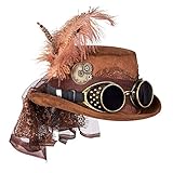 Boland 54562 - Cappello Space Punk Deluxe con occhiali, cappello steampunk, copricapo, accessorio per costume per carnevale, festa a tema o JGA