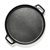 ToCi - Piastra liscia, 35 x 3 cm (ØxA), in ghisa | Piastra adatta a barbecue e fornelli | Piastra universale rotonda e pretrattata per arrostire e cuocere sulla griglia