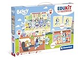 Clementoni - Set Giochi da Tavolo, Edukit 4 in 1 Bluey (Memo, Puzzle 30 e 48 Pezzi, 6 Cubi), Gioco di Memoria e Logica con Carte da Accoppiare, Puzzle Bambini 3 Anni, Made In Italy, 18320